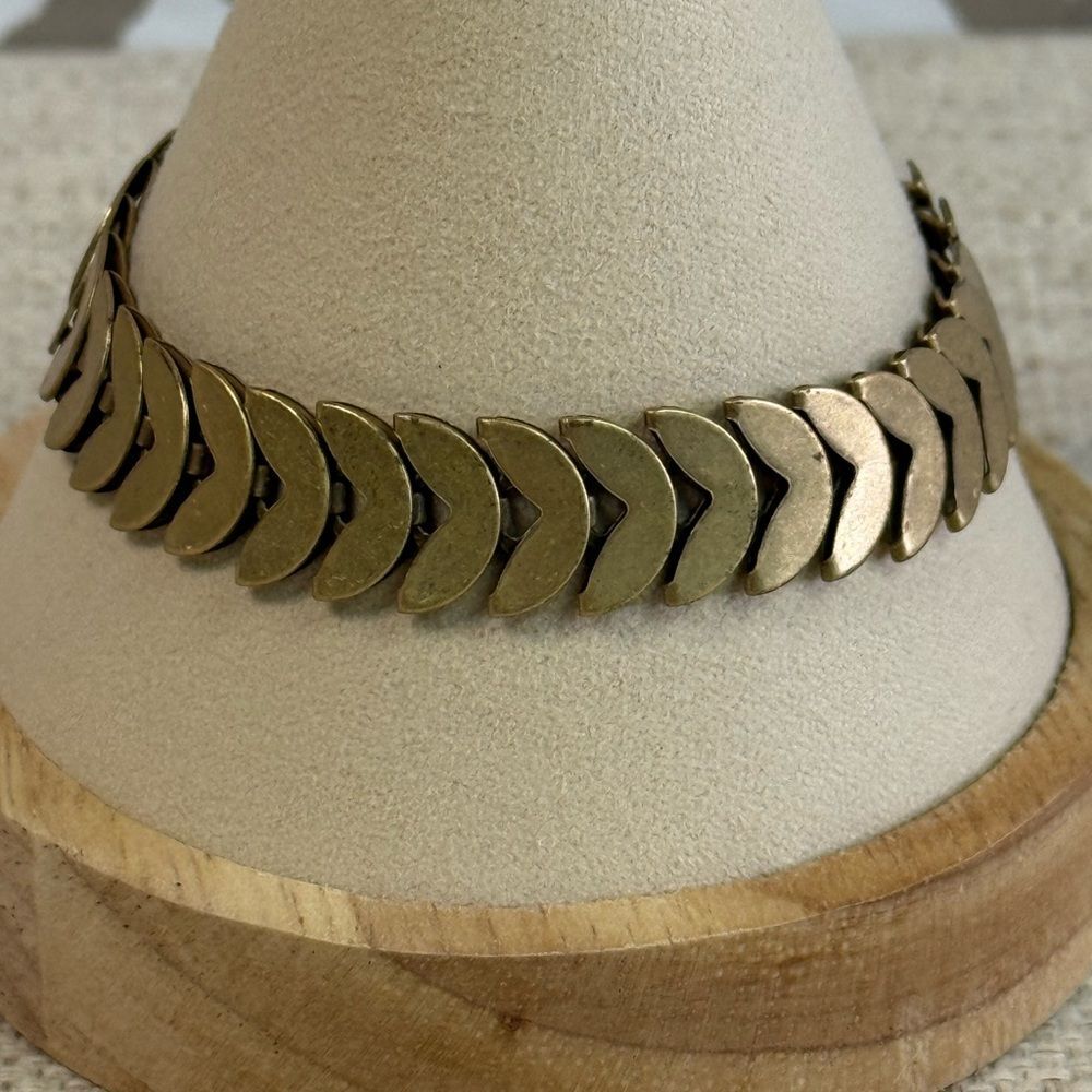 J Crew Matte Gold Chevron Bracelet